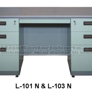 Meja Kantor Besi +Laci Lion L-101 N & L-103 N