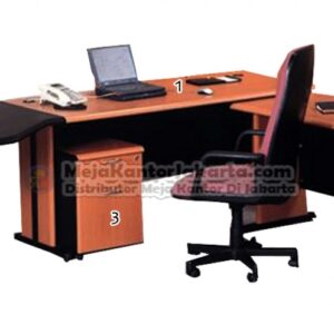 Meja Kantor UNO Warna Cherry - 3