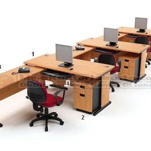 Set Meja Kantor Cherry HighPoint Workstation 6