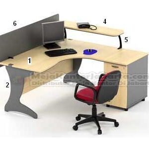 Set Meja Kantor HighPoint Oxford Workstation 1